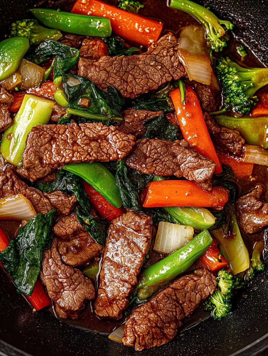 Colorful Veggie Flank Steak Sizzle
