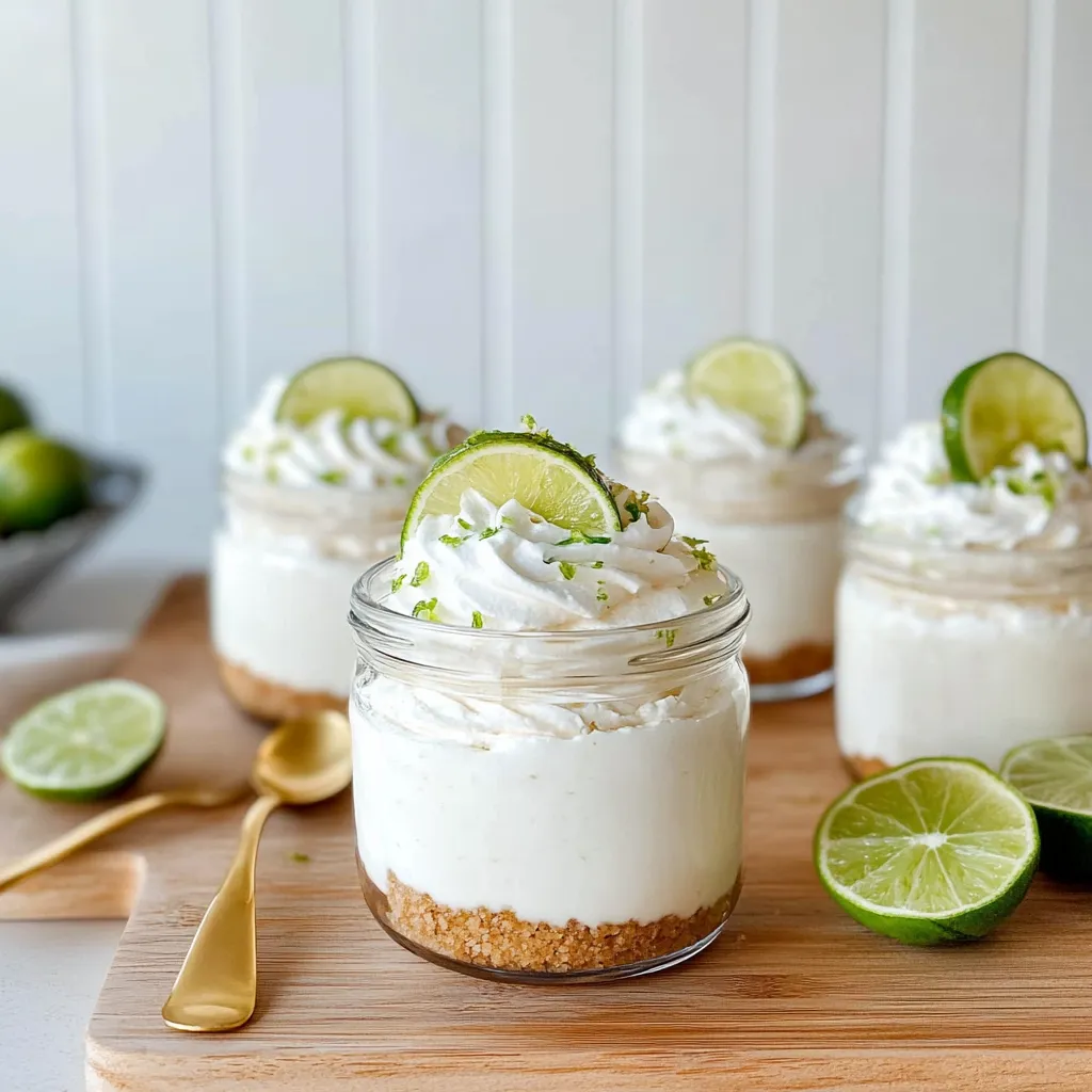 No Bake Key Lime Pie Cottage Cheesecake Jars