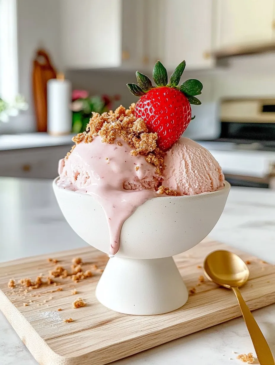 Strawberry Swirl Cottage Cheese Ice Cream