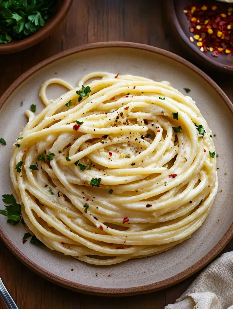 Savory Garlic Butter Bucatini Pasta