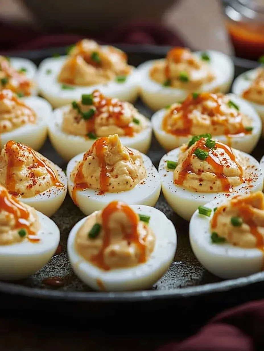 Spicy Bang Bang Deviled Eggs