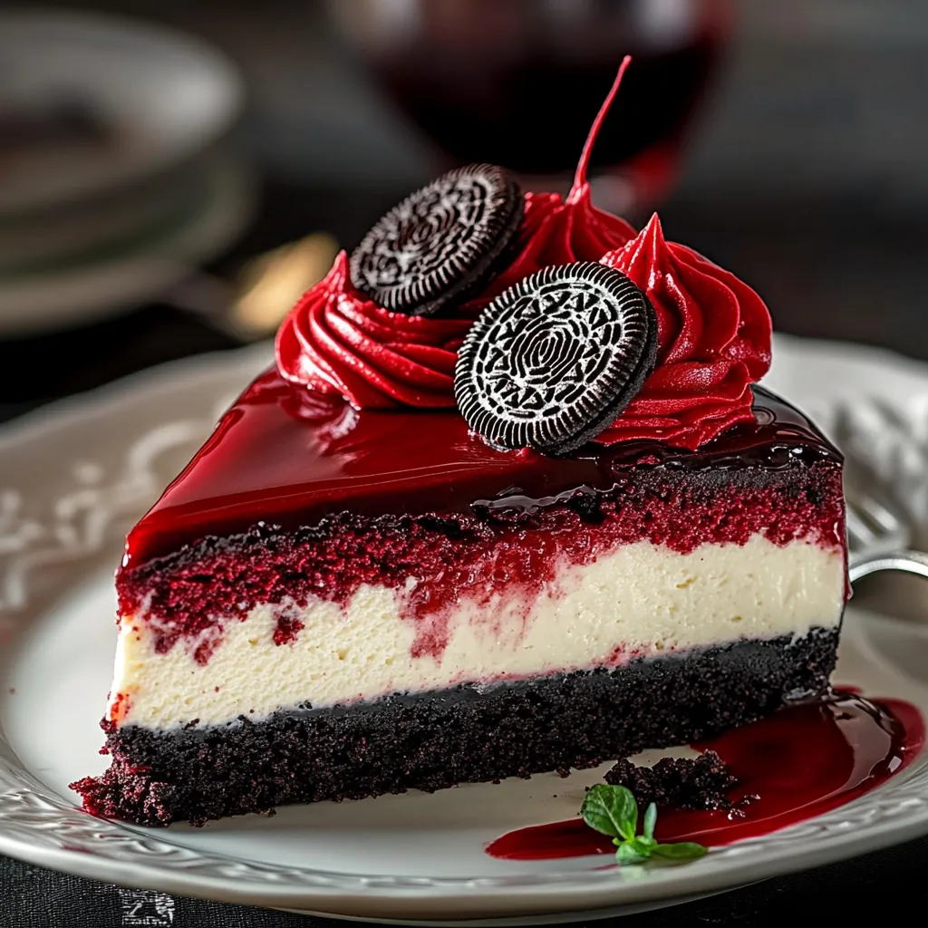 Red Velvet Oreo Cheesecake