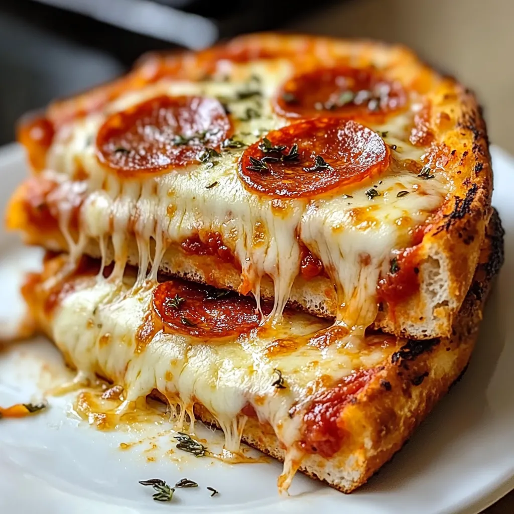 Crispy Pepperoni Pizza Panini with Gooey Mozzarella