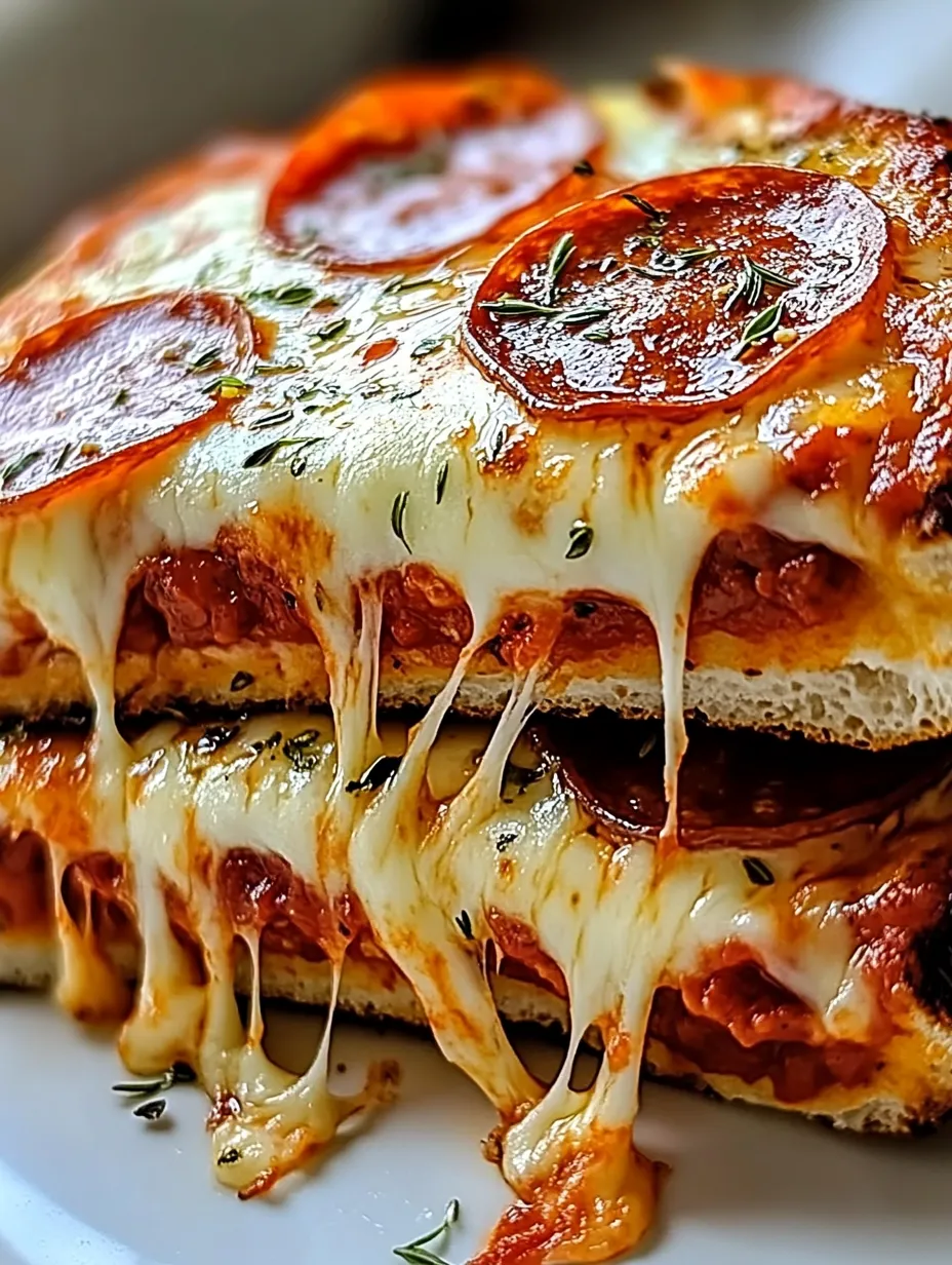 Toasty Pepperoni Pizza Panini with Oozy Mozzarella