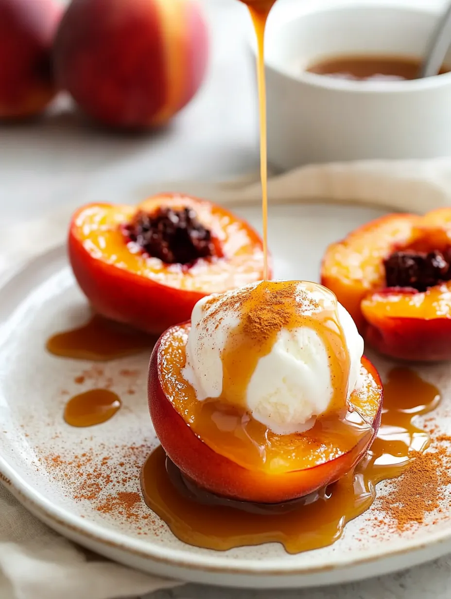 Caramelized Baked Nectarines with Spiced Honey Sauce