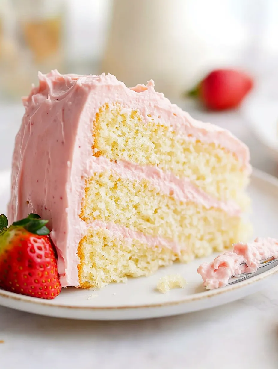 Bright & Fluffy Strawberry Lemonade Cake