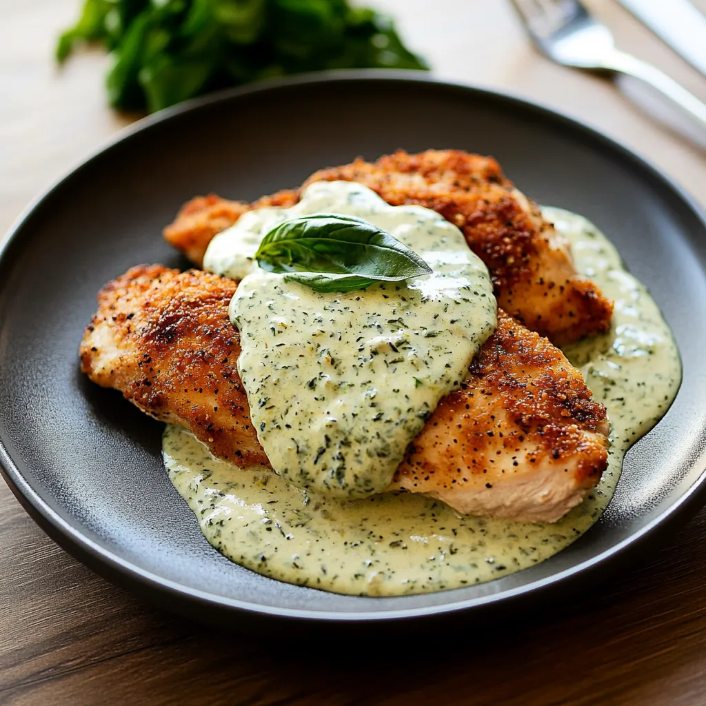 Chicken in Basil Cream Sauce