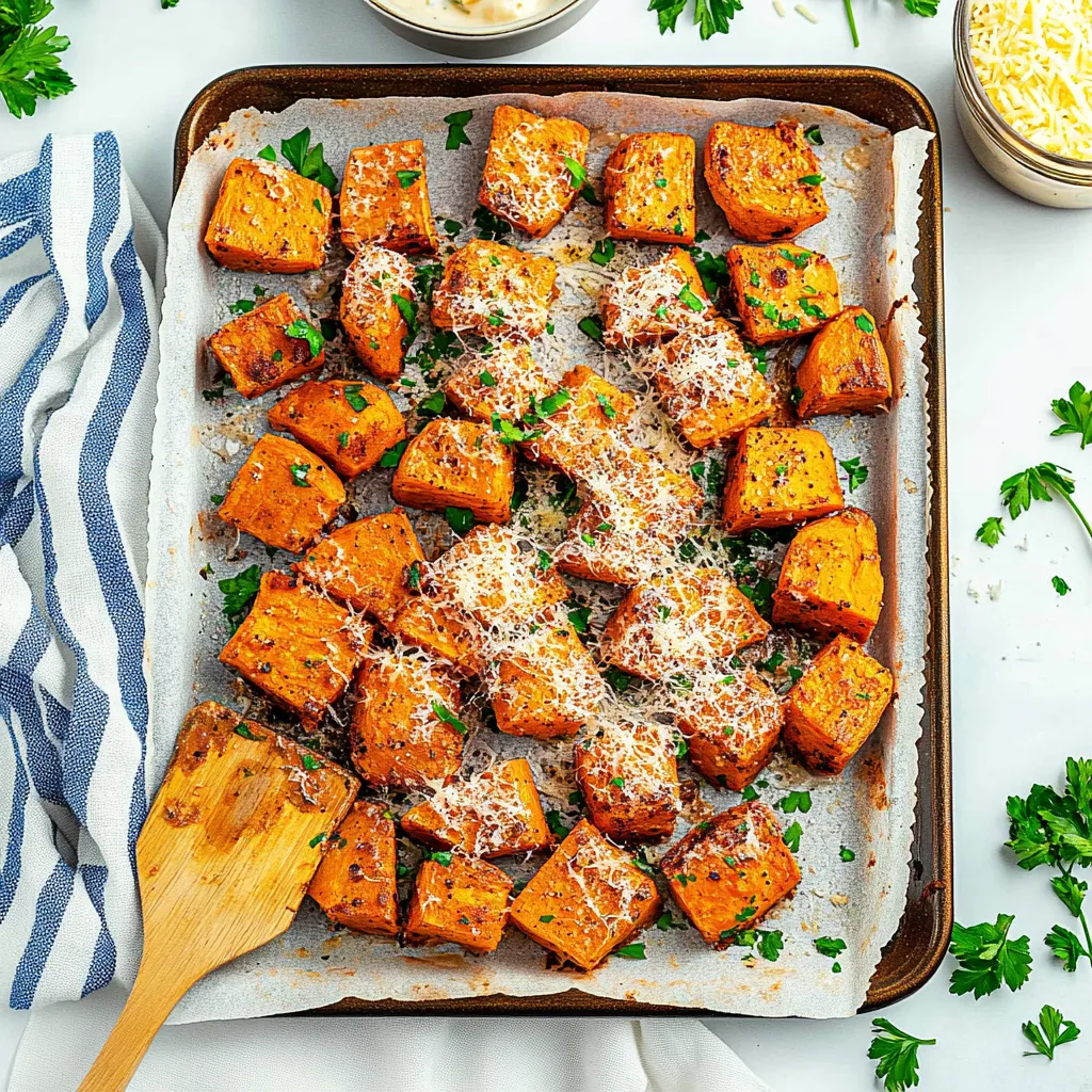 Crispy Parmesan Sweet Potatoes