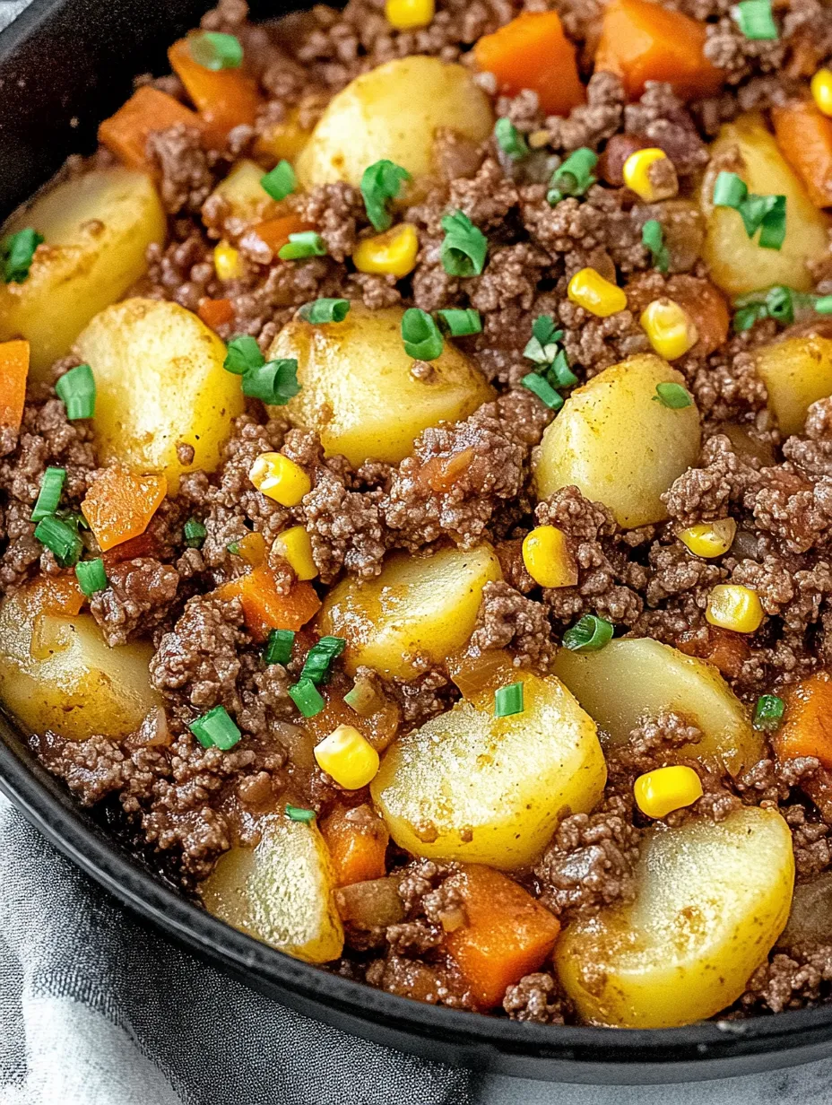 Hearty Ground Beef and Potato Hash