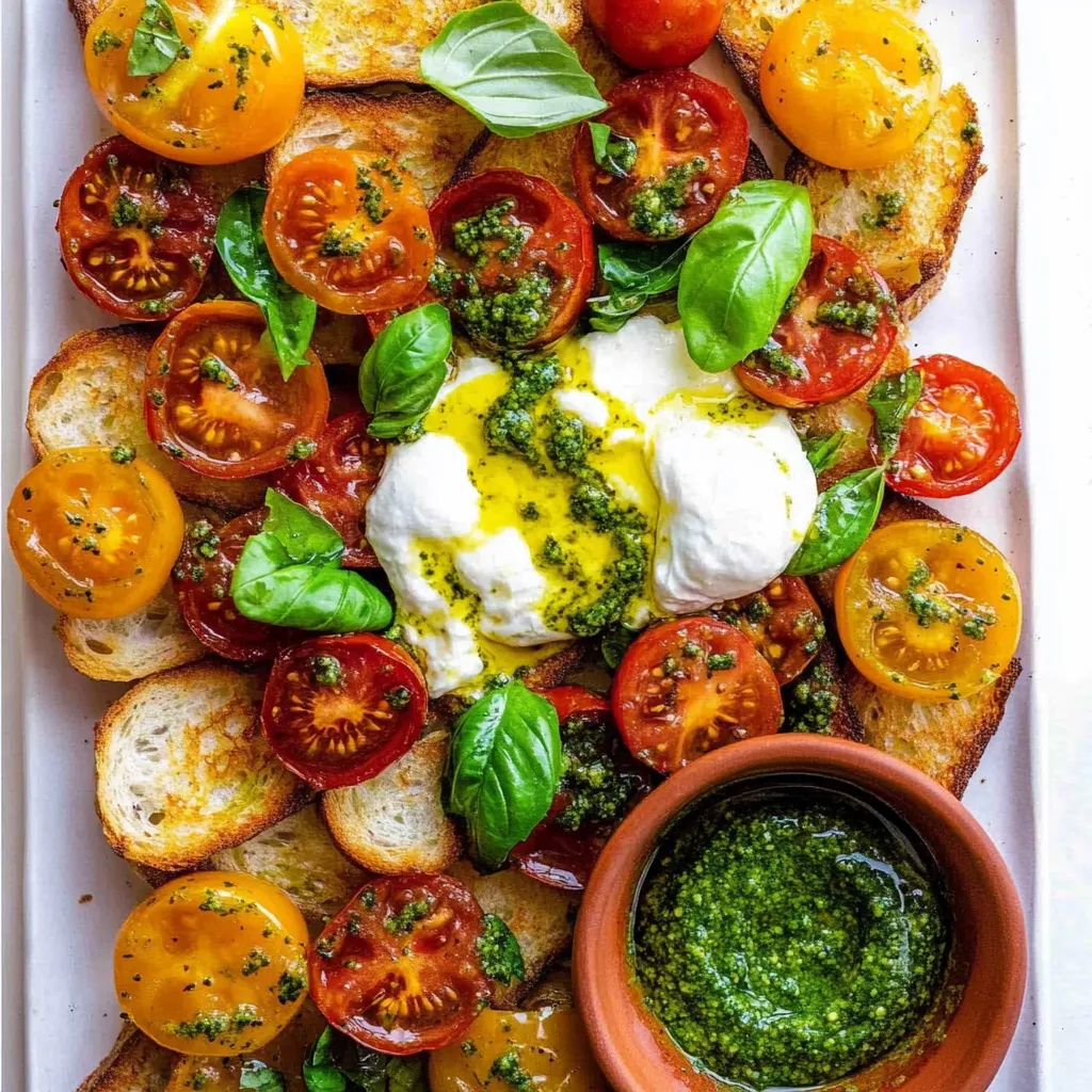 Burrata with Tomatoes & Pesto