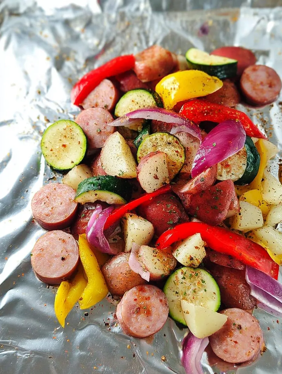 Smoky Grilled Sausage and Veggie Foil Packs