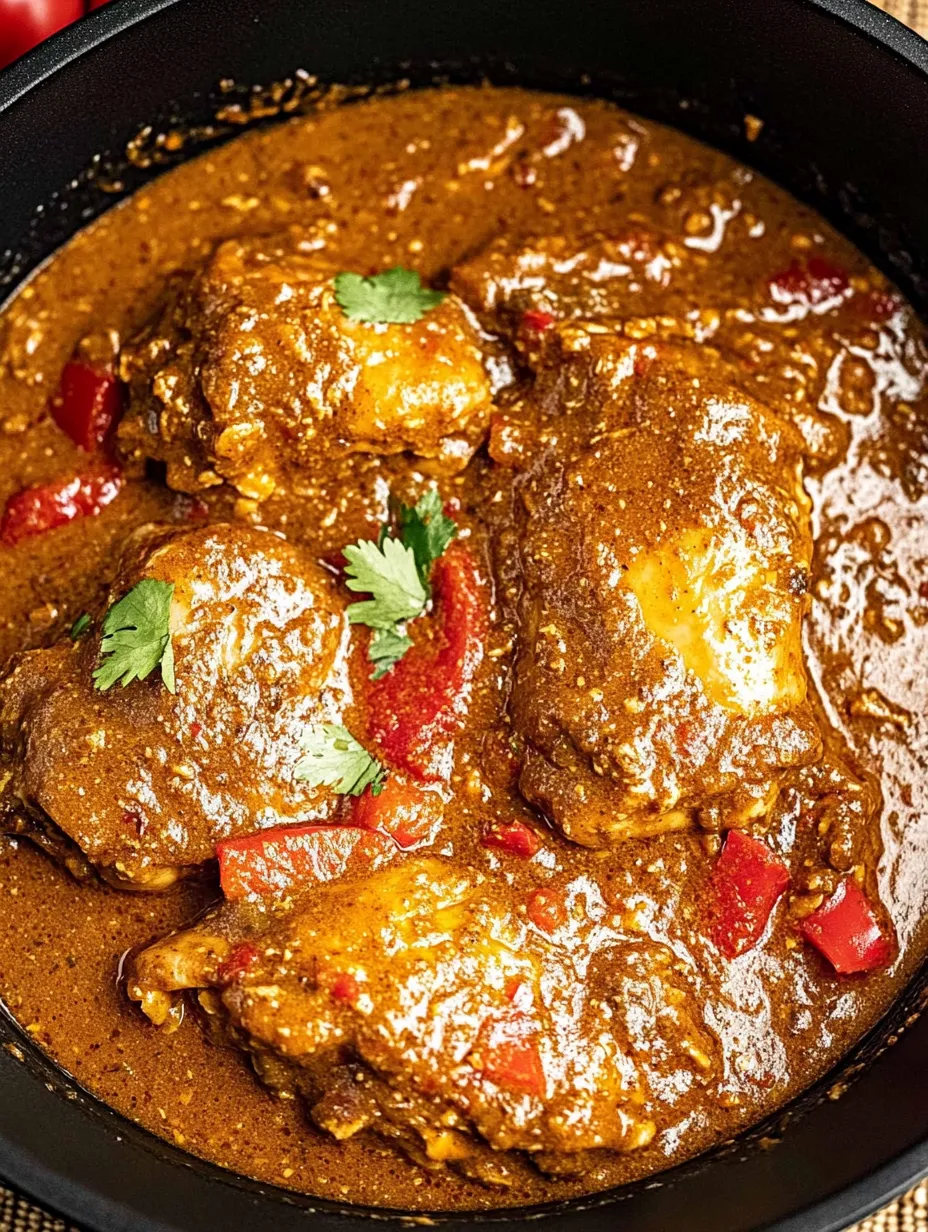 Savory African Chicken Peanut Stew with Spices and Greens