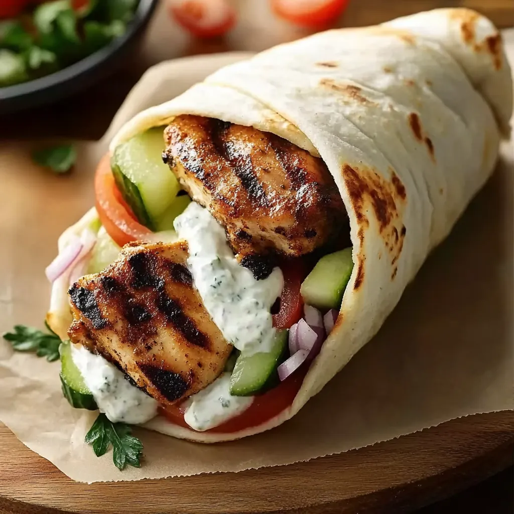Greek Chicken Gyros with Tzaziki