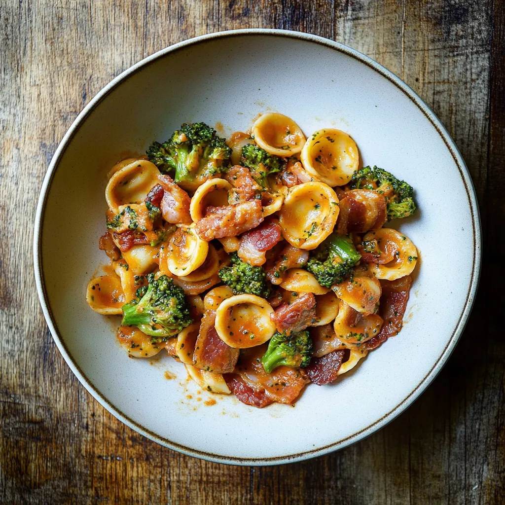 Spicy Bacon Broccoli Orecchiette