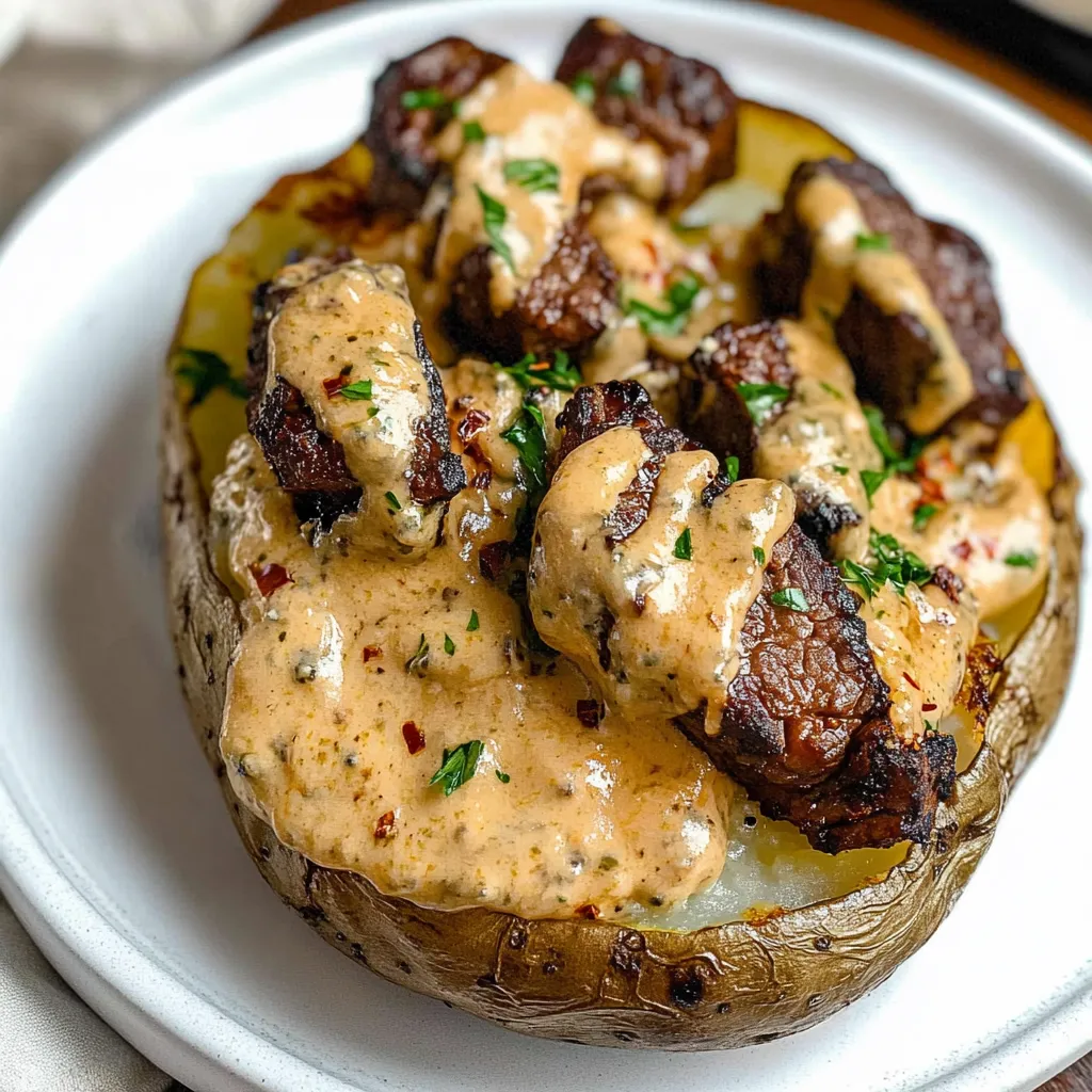 Loaded Baked Potato with Steak Bites