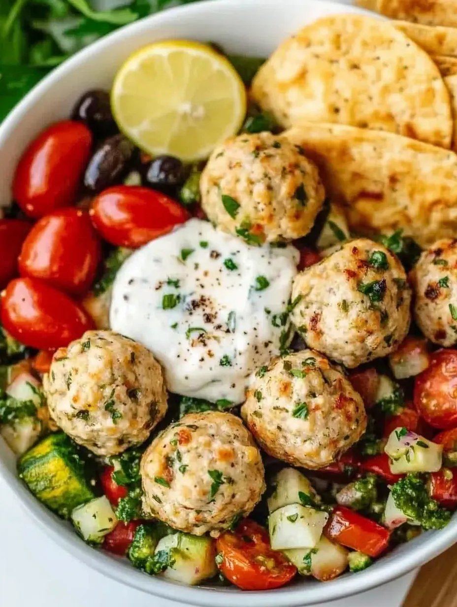 Herbed Mediterranean Chicken Meatballs with Lemon and Garlic