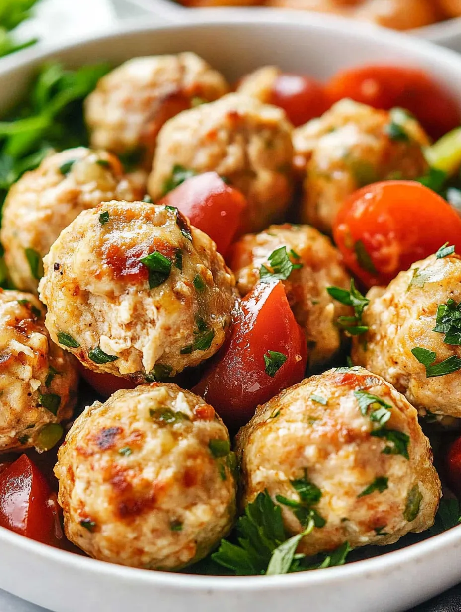 Zesty Mediterranean Chicken Meatballs with Feta and Herbs
