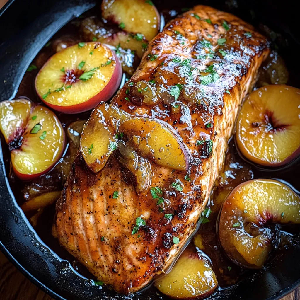 Bourbon Peach Roasted Salmon