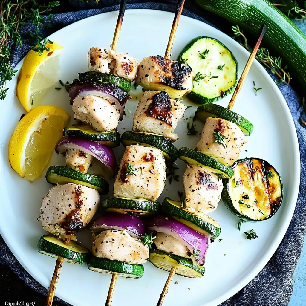 Grilled Chicken and Zucchini Kebabs