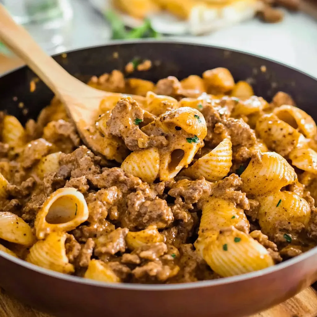 Creamy Beef and Shells