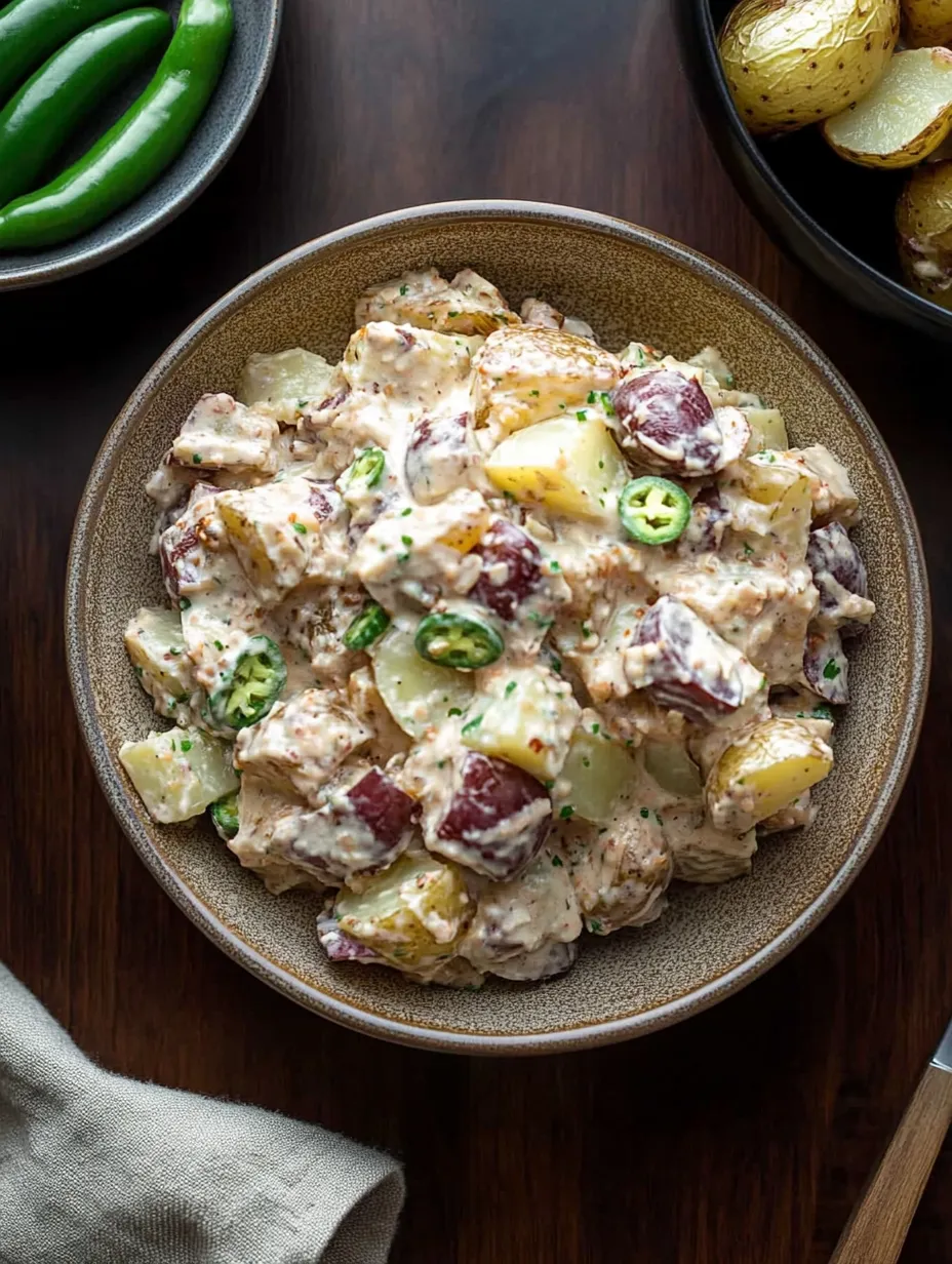 A bowl of food with potatoes, peppers, and onions.
