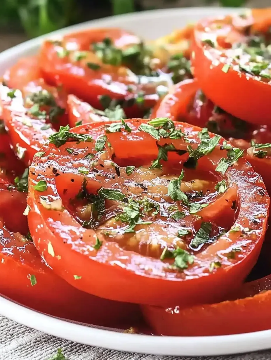 Juicy Balsamic Marinated Tomatoes with Fresh Herbs