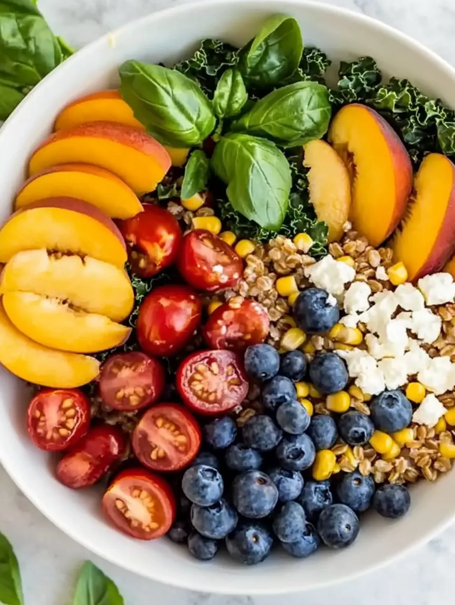 Mediterranean Summer Farro Salad with Fresh Veggies and Herbs