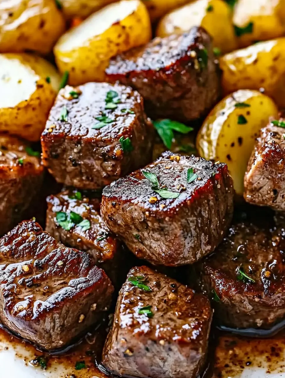Garlic Butter Steak Bites with Crispy Potatoes