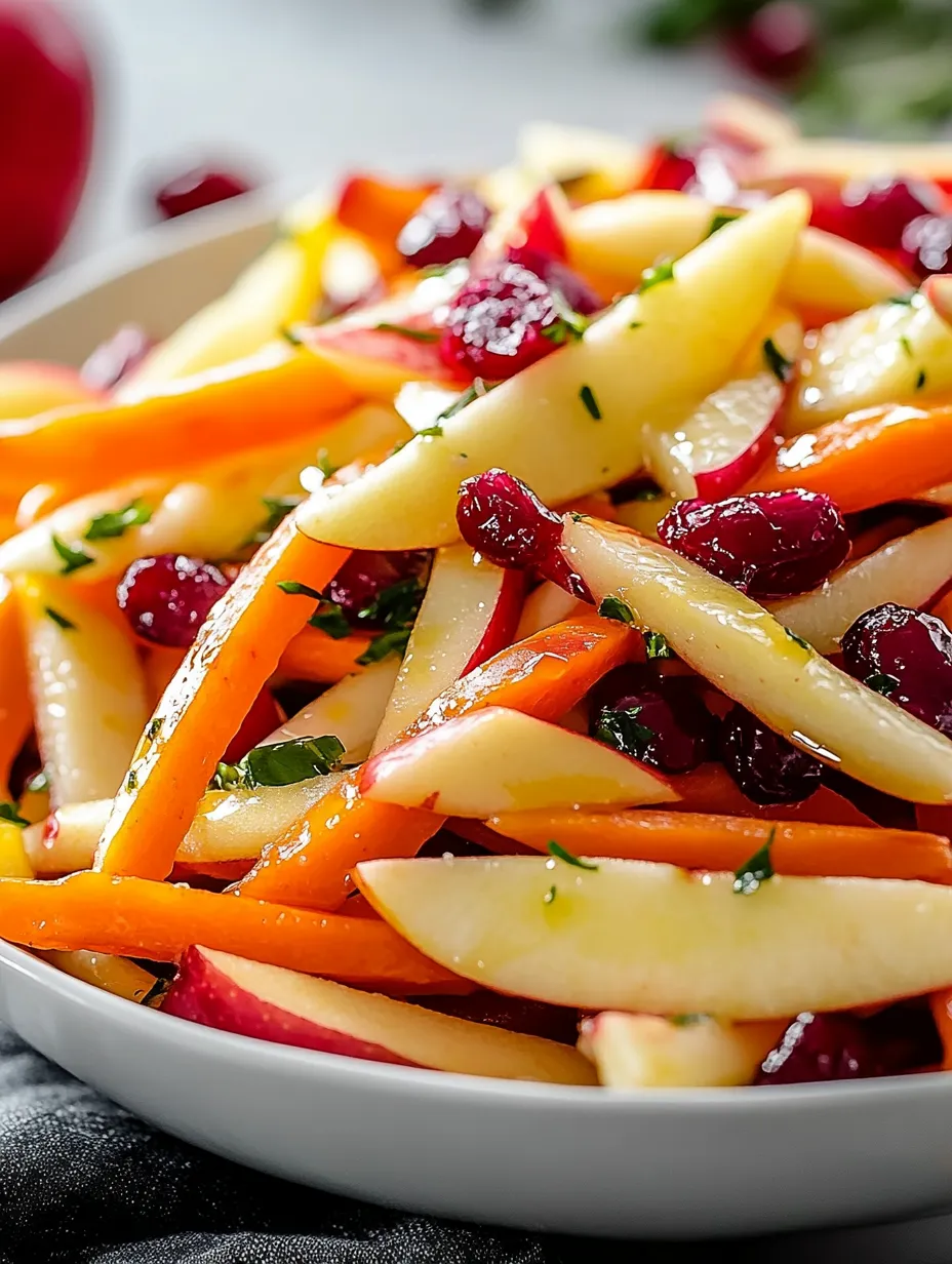 Crisp Apple Cranberry Carrot Salad with Citrus Vinaigrette