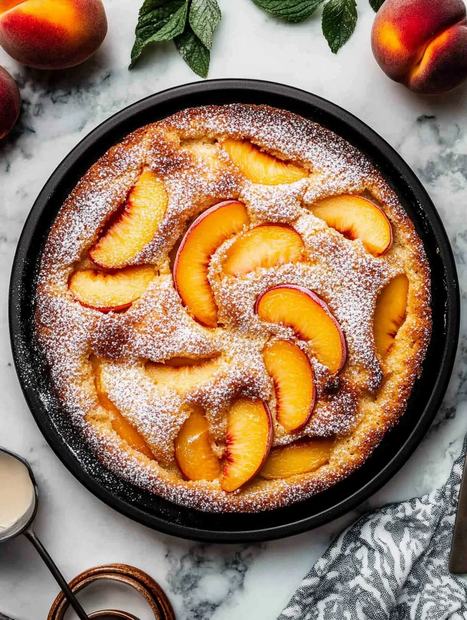 Summer Peach Cake with Almond Crumble