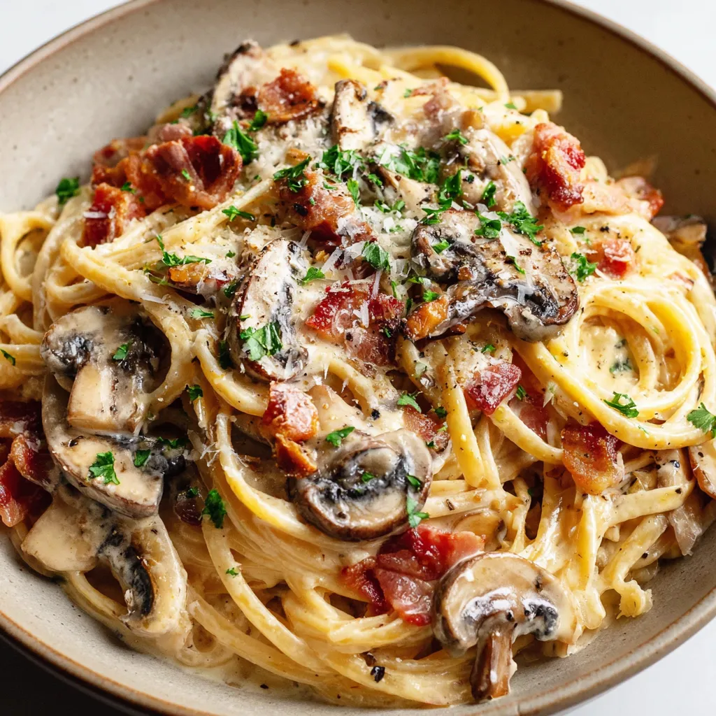 Creamy Bacon and Mushroom Pasta