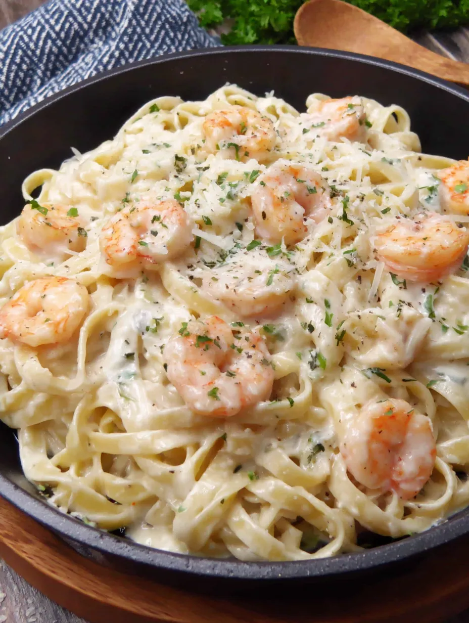 Creamy Shrimp Fettuccine Pasta
