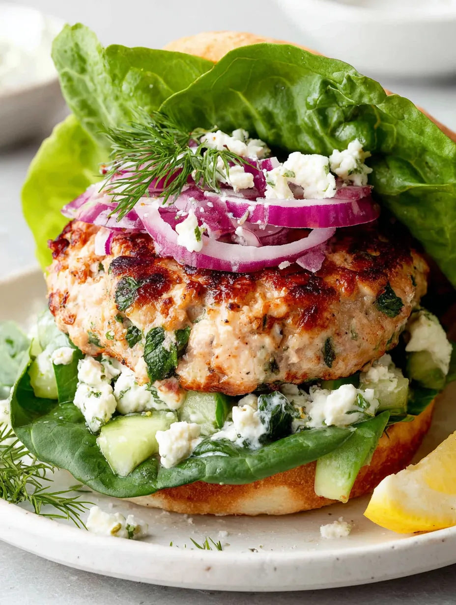Grilled Greek-Style Chicken Burgers