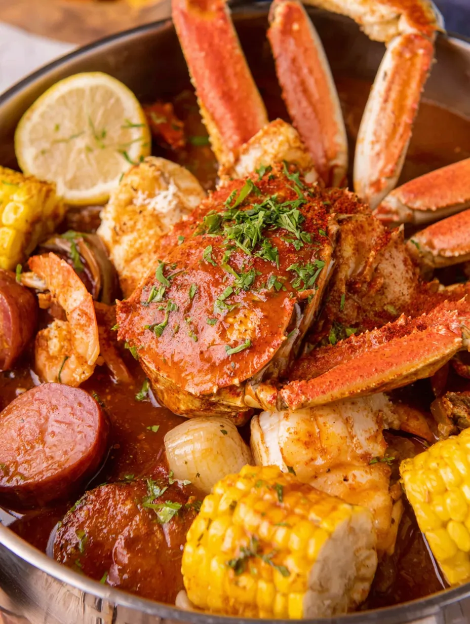 Spicy Crab Boil with Savory Butter Drizzle