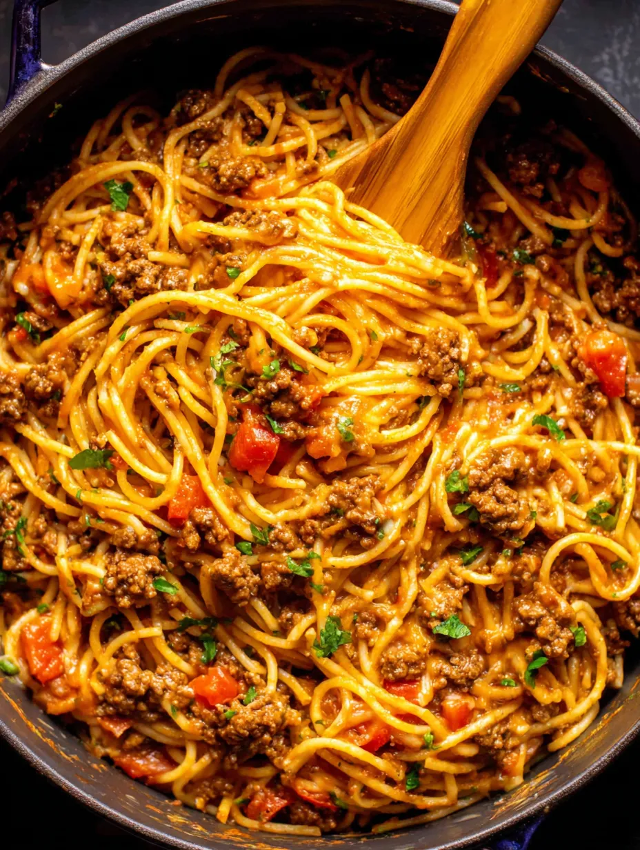 One-Pot Taco Spaghetti