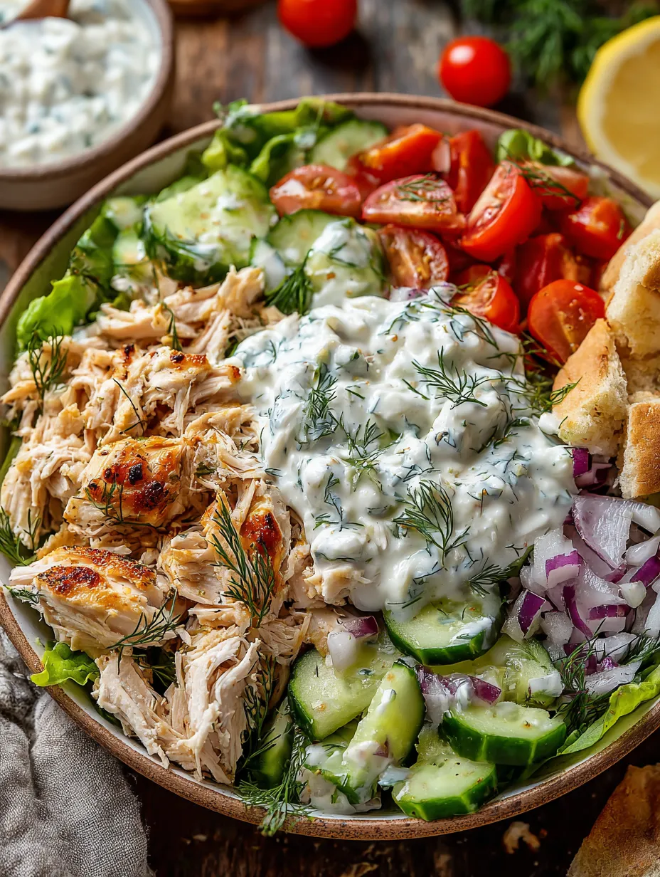 Creamy Tzatziki Chicken Salad Bowl