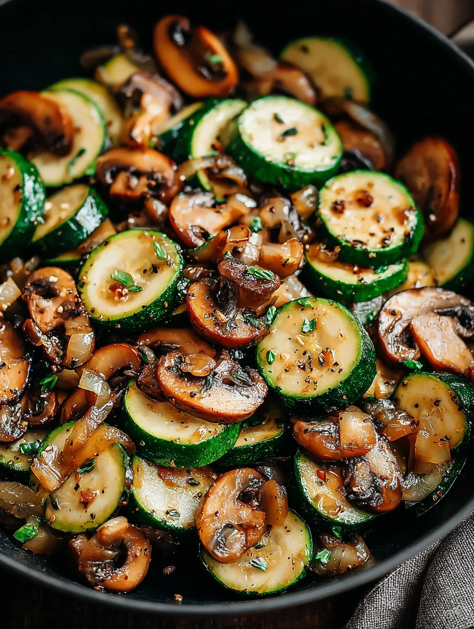 Low-Carb Zucchini Stir Fry with Mushrooms & Onions