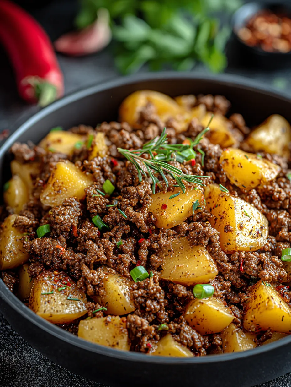 Skillet Ground Beef and Potatoes