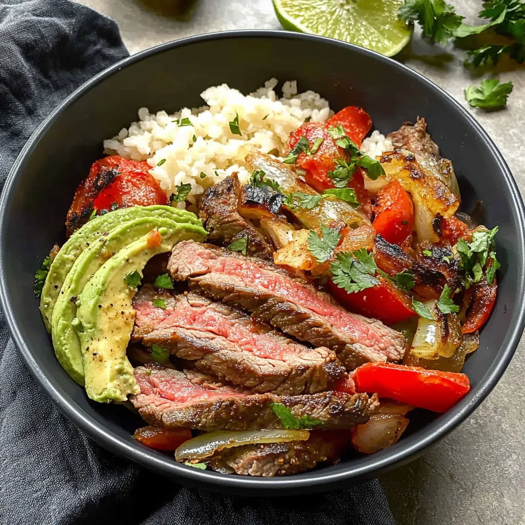 High Protein Steak Fajita Bowl