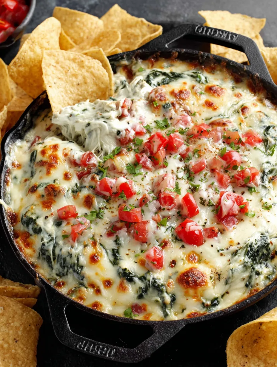 Cheesy Queso Spinach Dip