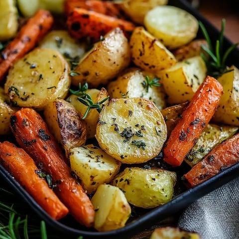 Garlic Herb Roasted Potatoes, Carrots, and Zucchini