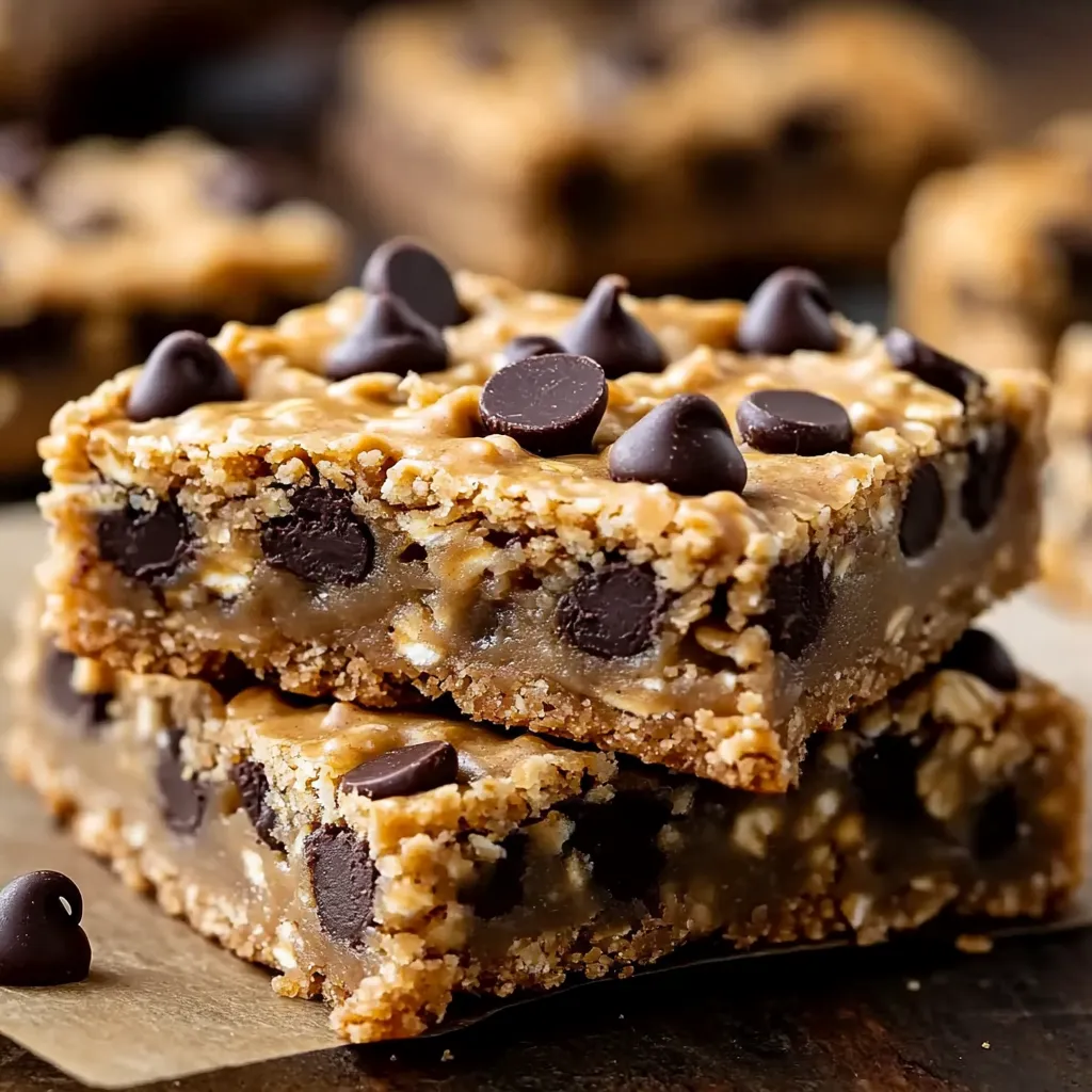 Chocolate Chip Peanut Butter Oatmeal Bars Recipe