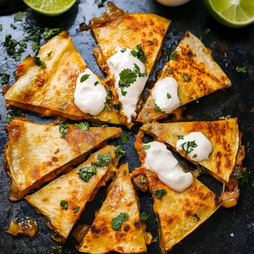 Poblano Chicken Quesadillas with Chipotle Crema