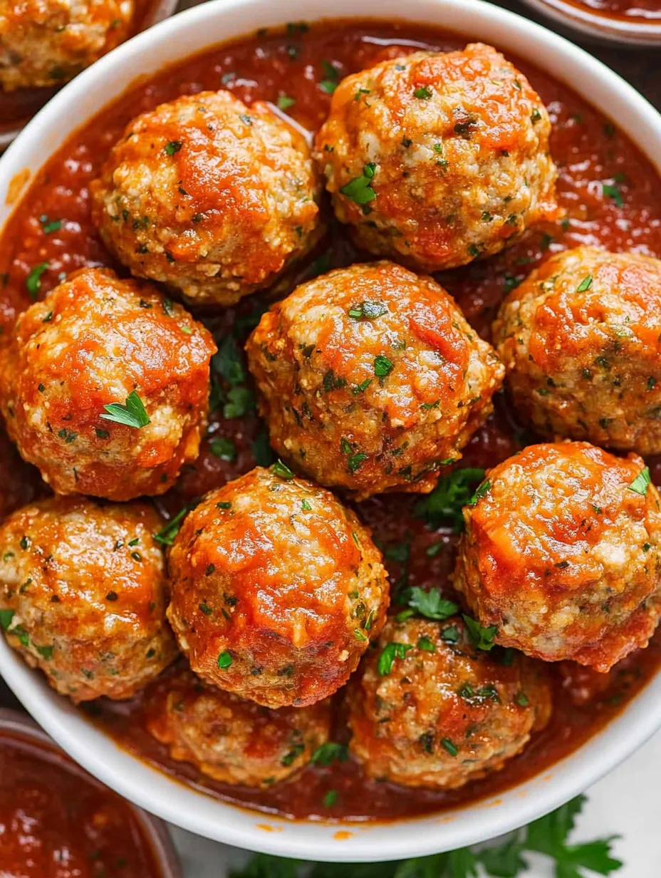 Italian Turkey Meatballs with Homemade Marinara Sauce Recipe