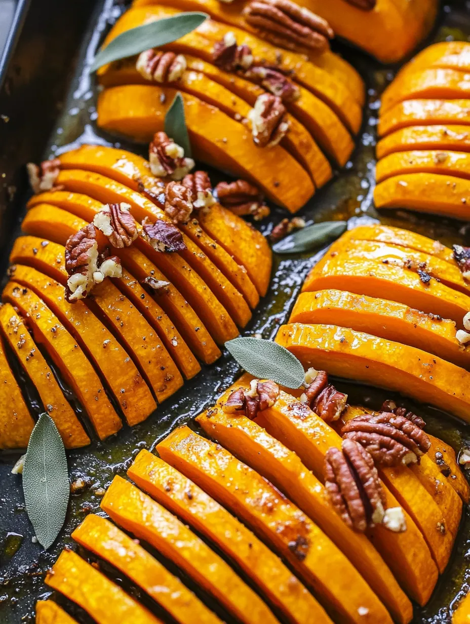 Roasted Hasselback Honeynut Squash with Maple Cinnamon Glaze