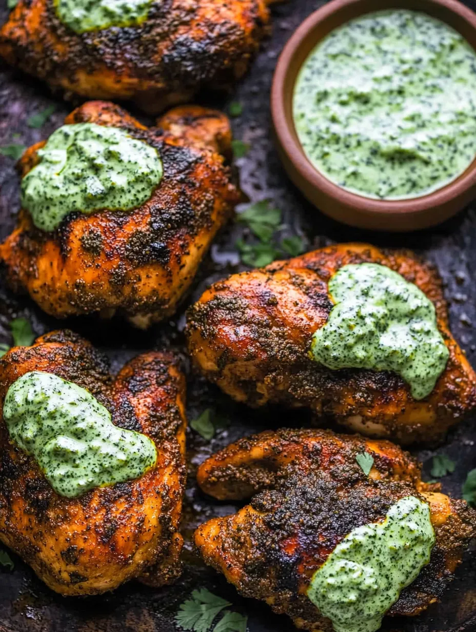 Golden Roasted Peruvian Chicken with Creamy Aji Verde