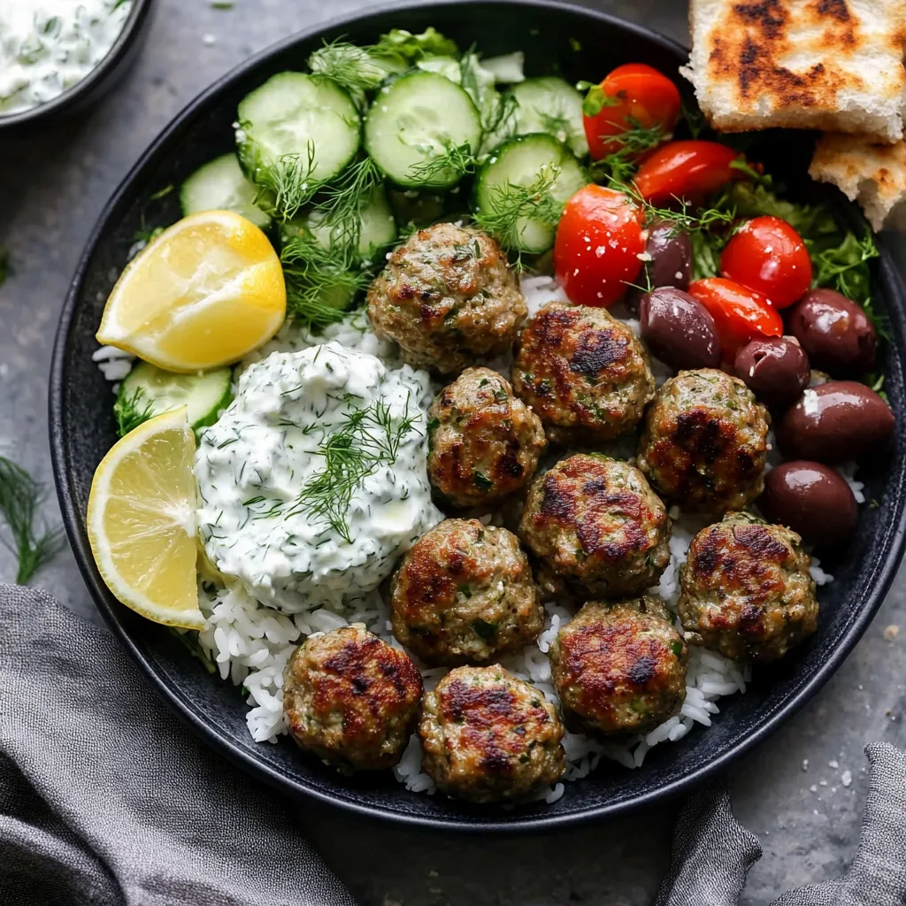 Mediterranean Turkey Meatballs with Creamy Tzatziki