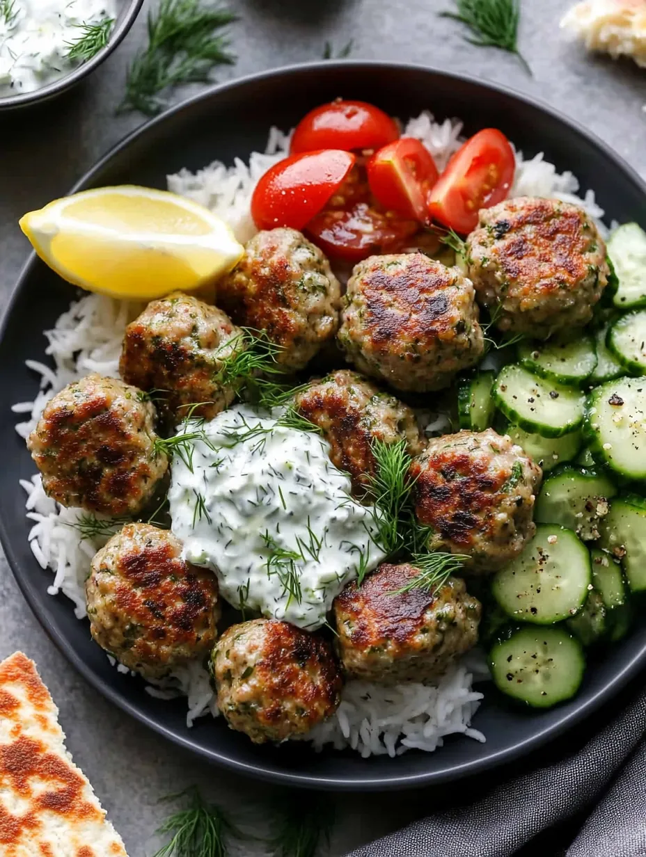 Herbed Turkey Meatballs with Refreshing Tzatziki