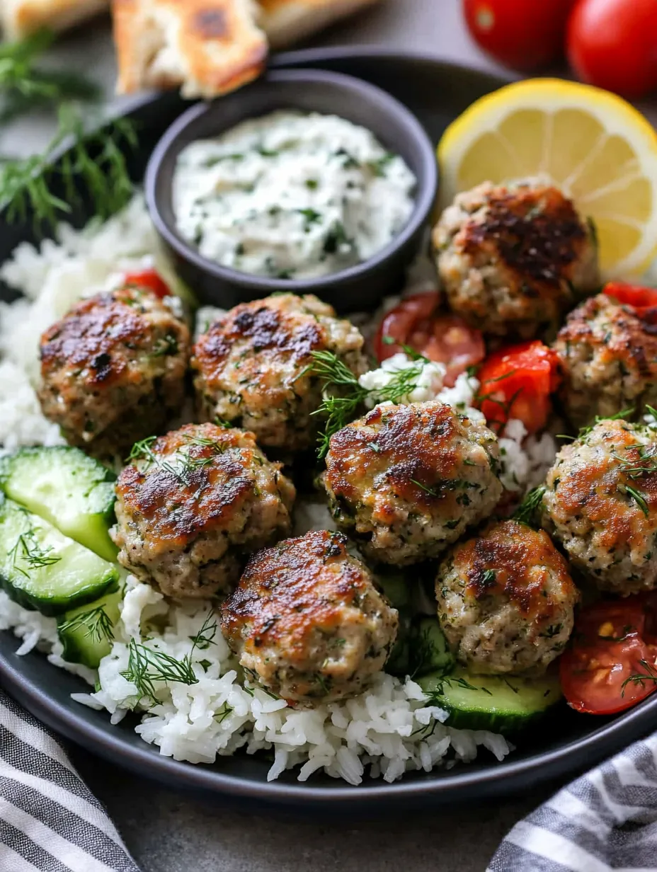 Savory Turkey Meatballs with Homemade Tzatziki