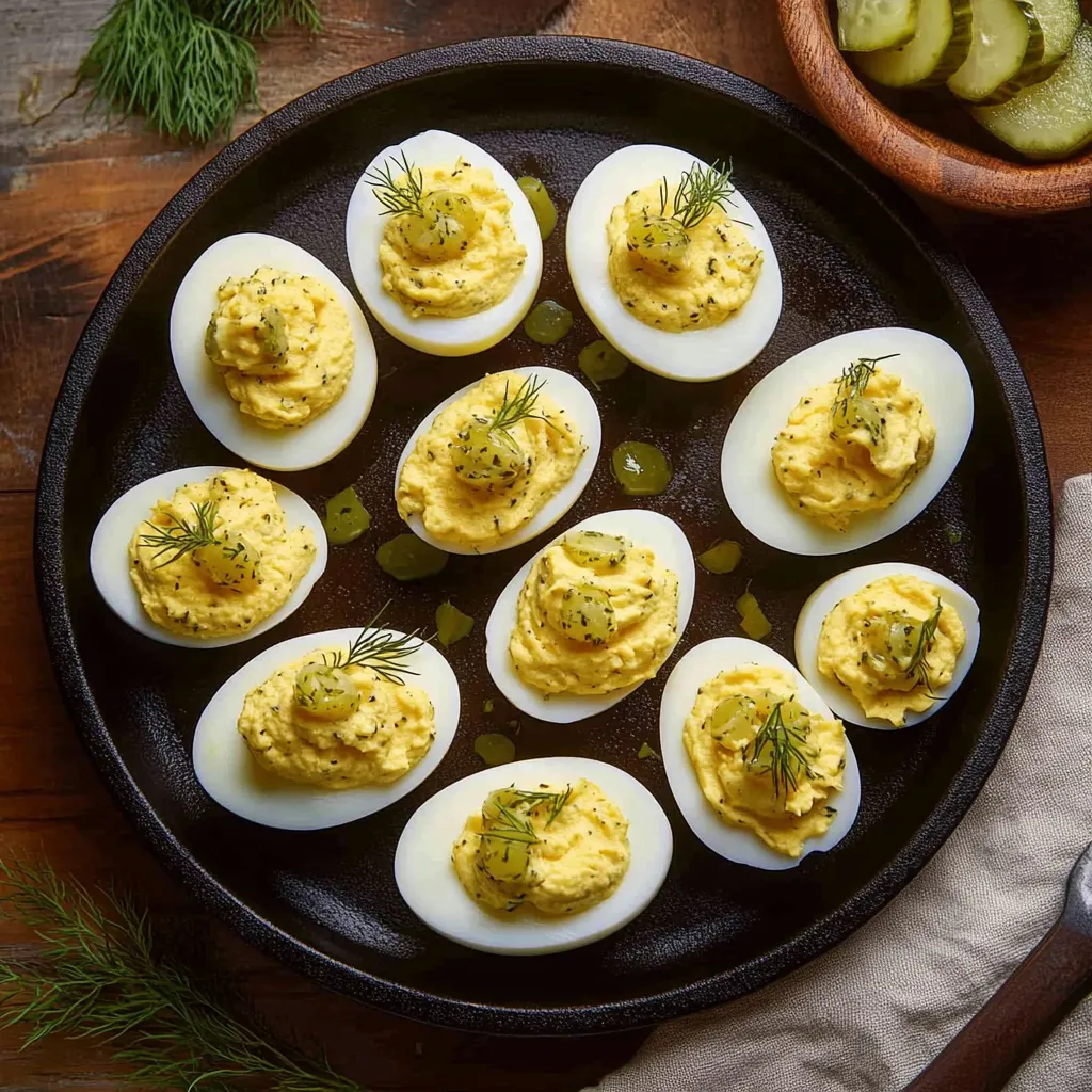 Dill Pickle Deviled Eggs